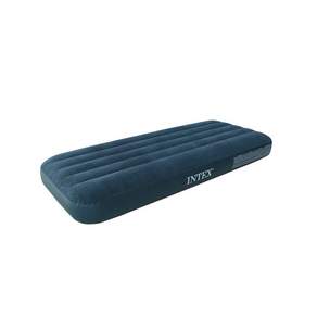 Intex Durabeam Fiber-tech 絨毛充氣床墊, 藍色/綠色 顏色隨機