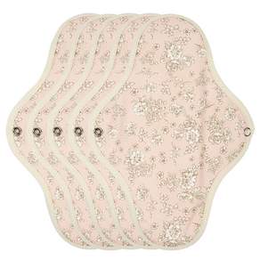 Wizlly 棉質衛生棉巾 L號 粉紅色花, L, 1片, 5片