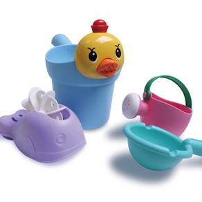 小鴨水瓢洗澡玩具 4件組, 1組