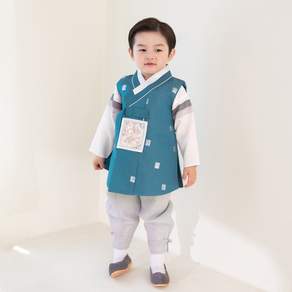 Doha Hanbok男童款雪花湖優質韓服套裝