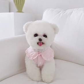 petitdog Pet 白絲帶背心 DSV028, 粉色的
