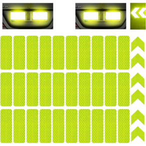 SKORA 安全警示反光貼紙長方形18張+箭頭18張, 綠色