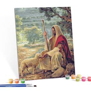I LOVE PAINTING DIY繪畫組 40*50cm, 耶穌與羊的安息款
