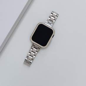 女式 9999 Apple Watch 7 SE 6 5 4 3 兼容細長金屬錶帶, 星光, 42/44/45mm