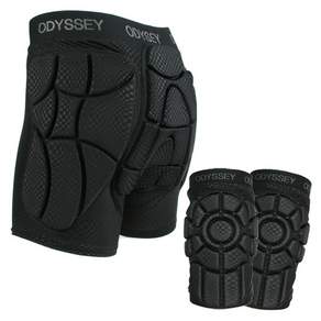 Odyssey 滑雪板護臀褲+護膝 黑色