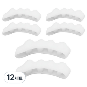바밸라인 발가락 스트레칭 실리콘링 양발착용 세트 화이트, 12세트