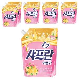 샤프란 아로마 섬유유연제 바닐라 핑크 리필, 2.1L, 6개