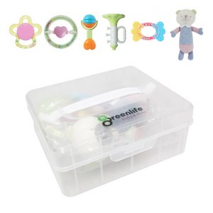 Greenlife 딸랑이 치발기 인형 6종 + 보관함 세트, 혼합색상, 1개