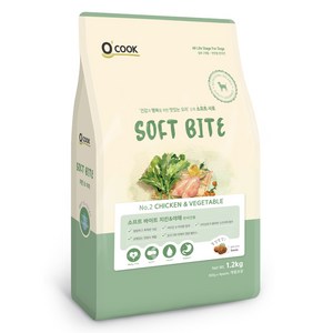 OCOOK 전연령 강아지 바이트 소프트사료, 닭+야채, 1.2kg, 1개