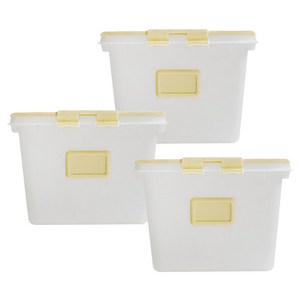 리빙숲 뉴 스퀘어 리빙박스 24L, 버터, 3개