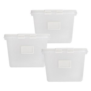리빙숲 뉴 스퀘어 리빙박스 24L, 화이트, 3개