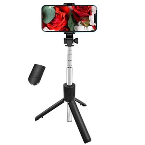 하이디 블루투스 삼각대 일체형 셀카봉, 블랙, 1개, S100