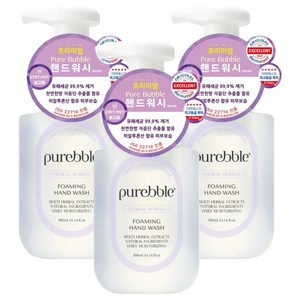퓨어블 프리미엄 포밍 핸드워시 향긋한 퍼플 플로럴향 본품, 3개, 300ml