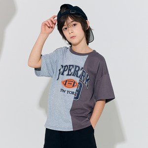 페퍼즐 남아용 하프 프린트 티셔츠