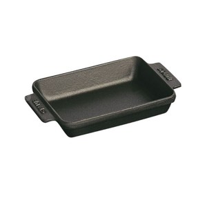 스타우브 스페셜티 미니 주물 캐서롤 접시 15 x 11 cm 직사각형 검정색 주철, 1개