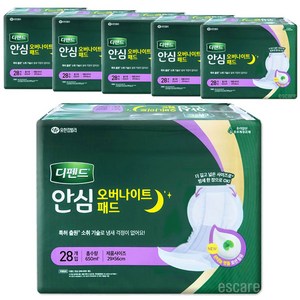 디펜드 안심 장시간 오버나이트 패드 28매x6팩, 28개입, 6개