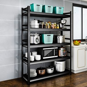 HOMEY NEST 철제 수납선반 조립 다용도 스피드랙 선반 FMS-FLS, 5단, 블랙