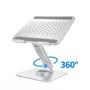 리예 360 회전 메탈 노트북 전용 거치대 (높이 각도 조절) 실버, 상세페이지 참조, 1개