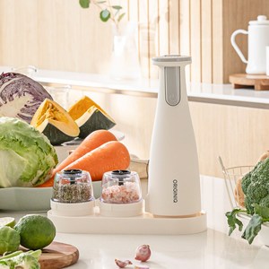 오리지니크 후추그라인더 깨갈이 소금 통후추 깨 전동 그라인더 기본세트, 1세트, 화이트, 316ml