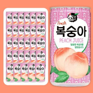 참맑은미니캔 복숭아 총30개 175ml 30개 손님 접대 용 학교 어린이집 사무실 다과 음료 수, 30개