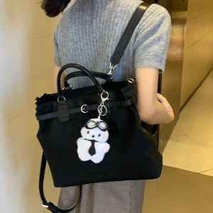 시스슈 다기능의크로스 토트 데일리 백팩 가벼운 숄더백 노트북가방, 블랙, 1개
