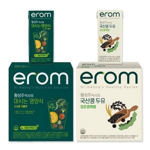 이롬erom 마시는 영양식 (고소한 곡물맛) / 검은콩깨쌀, 32개, 190ml