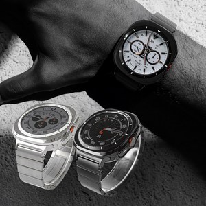 구쯔야 갤럭시워치 울트라 스트랩 47mm 티타늄 커스텀 호환, SW142, 블랙세트, 1개