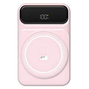팬톤 빌트인 케이블 마그네틱 보조배터리 10000mAh 멀티단자, 핑크, PTPB-09