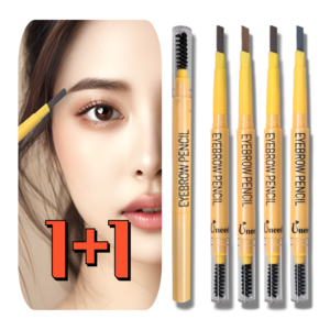 1+1 물방울심 잘그려지는 아이브로우 오토 눈썹 펜슬, 블랙+블랙, 2개