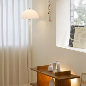 샛별하우스 화이트 장스탠드 LED 플로어 거실 침실 무드등 인테리어 LED전구제공, 전구색(노란빛)