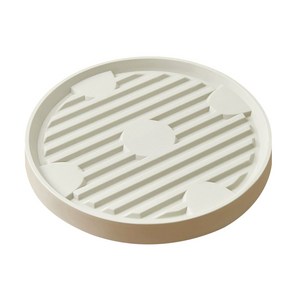 플로블로 이동식 원형 화분받침대 바퀴달린 대형 화분받침 나무 화분 이동 플라스틱, 베이지, 1개