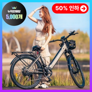 충전은 짧게! 주행은 길게 퀸텀로드 전기자전거 스쿠터 미니벨로 출퇴근 배달용 바이크, 화이트, 스틸