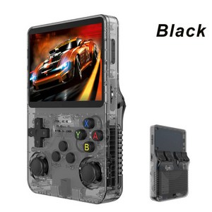 BOYHOM 레트로 핸드헬드 비디오 게임 콘솔 리눅스 시스템 인치 IPS 스크린 R35s, Black 64GB