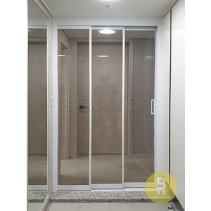 02번 초슬림3연동 화이트 브론즈강화유리 // 현관중문 시공비포함 소음차단 반려견안전 맞춤제작 아파트빌라 중문, 1개