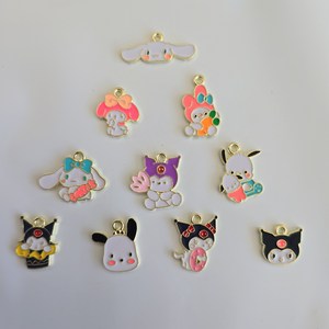 애니윙 머리띠 팔찌 악세서리 비즈공예, 1세트, 합금펜던트 10PCS