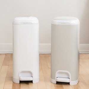 다이퍼지니 셀렉트 냄새차단 2중 밀폐 에어씰 무소음 페달 기저귀 쓰레기통, 화이트, 20L
