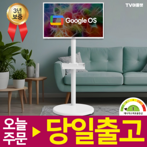 티비아울렛 스마트 구글 TV 32인치 40인치 43인치 50인치 55인치 삼탠 엘탠 스탠 바이미 이동식 무빙 스탠드 거치대 에너지효율 1등급 화이트 / 블랙, 방문설치, 스탠드형, NF43 오프화이트, 43인치 / 109cm