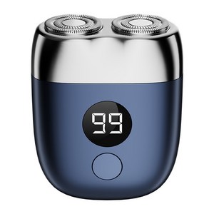 더블헤드 전기 면도기 미니 휴대용 LED 디지털 디스플레이, 테크 블루, SD-88