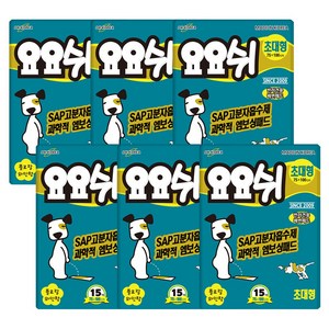 요요쉬 반려견용 배변패드 플로랄와인향 15매, 15개입, 6개