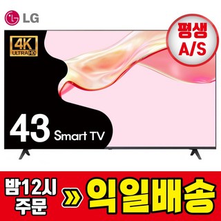 LG전자 43인치 109cm 4K UHD 알파5 AI ThinQ 스마트TV 소형가전 소형TV 43UR7800, 방문설치, 스탠드형, 109cm/43인치