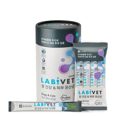 종근당 라비벳 장건강&a;피부유산균 30포 강아지고양이겸용 랜덤추가증정 리뷰후기