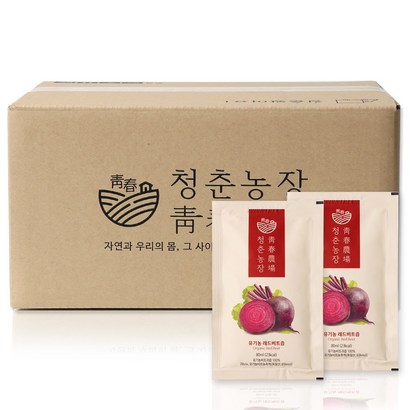 청춘농장 유기농 레드비트즙 실속형 60포