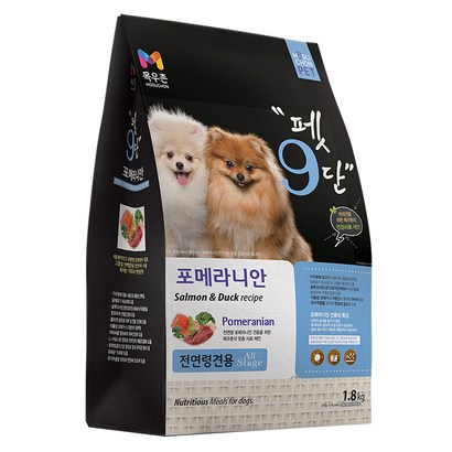 목우촌 전연령용 오리 펫9단 포메라이안 전용사료