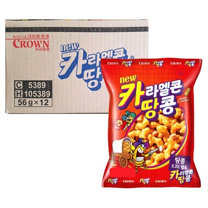 크라운 카라멜콘땅콩 과자
