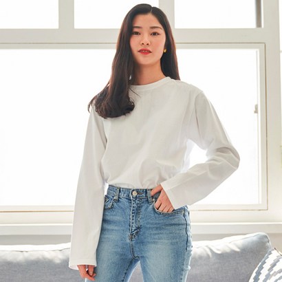 반에이크오 여성용 화이트 루즈핏 티셔츠 리뷰후기