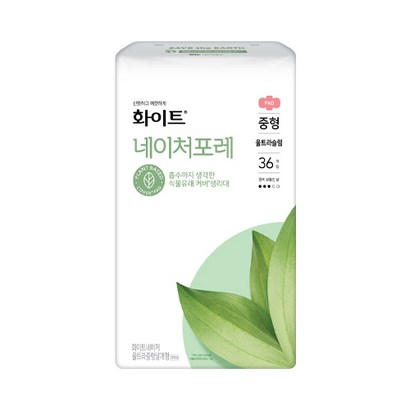 화이트 네이처포레 울트라 중형 생리대 날개형