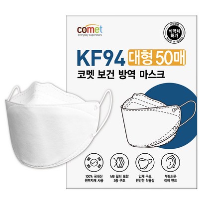 코멧 보건방역마스크 KF94 대형 컴포트핏 리뷰후기