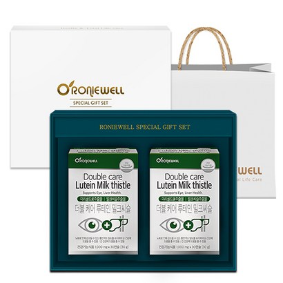 로니웰 더블케어 루테인 밀크씨슬 선물세트 쇼핑백
