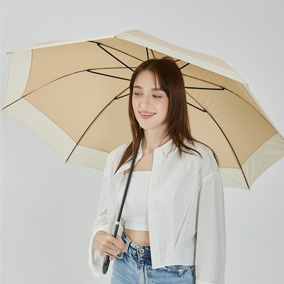 풋온 배색 컬러 자동 장우산