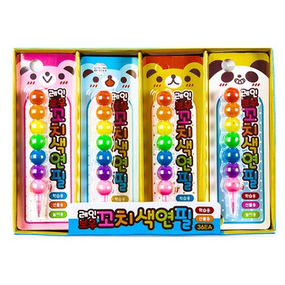쥬크박스 레인보우 꼬치 색연필 랜덤 발송